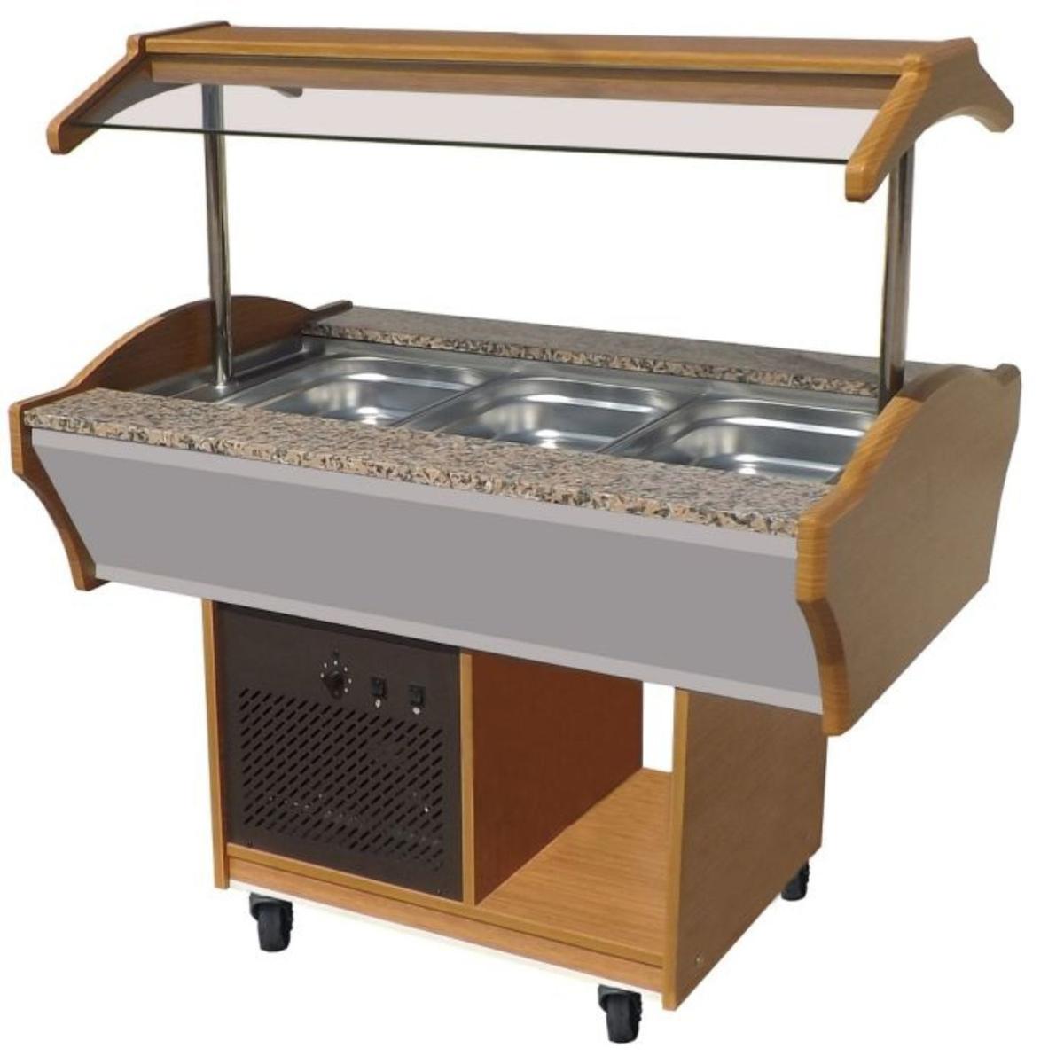 Combisteel Mobile Refrigerated Buffet Salad Bar - 3 x 1/1 GN, Granite Worktop