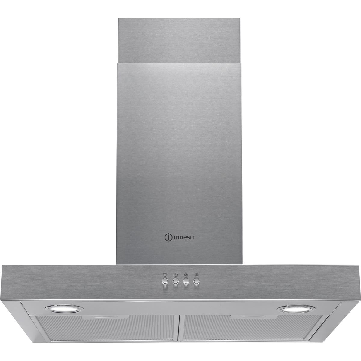 Refurbished Indesit IHBS65LMX 60cm Flat Cooker Hood Stainless Steel
