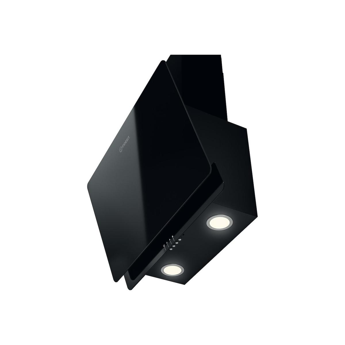 Indesit IHVP65FLMK 60cm Angled Chimney Cooker Hood - Black