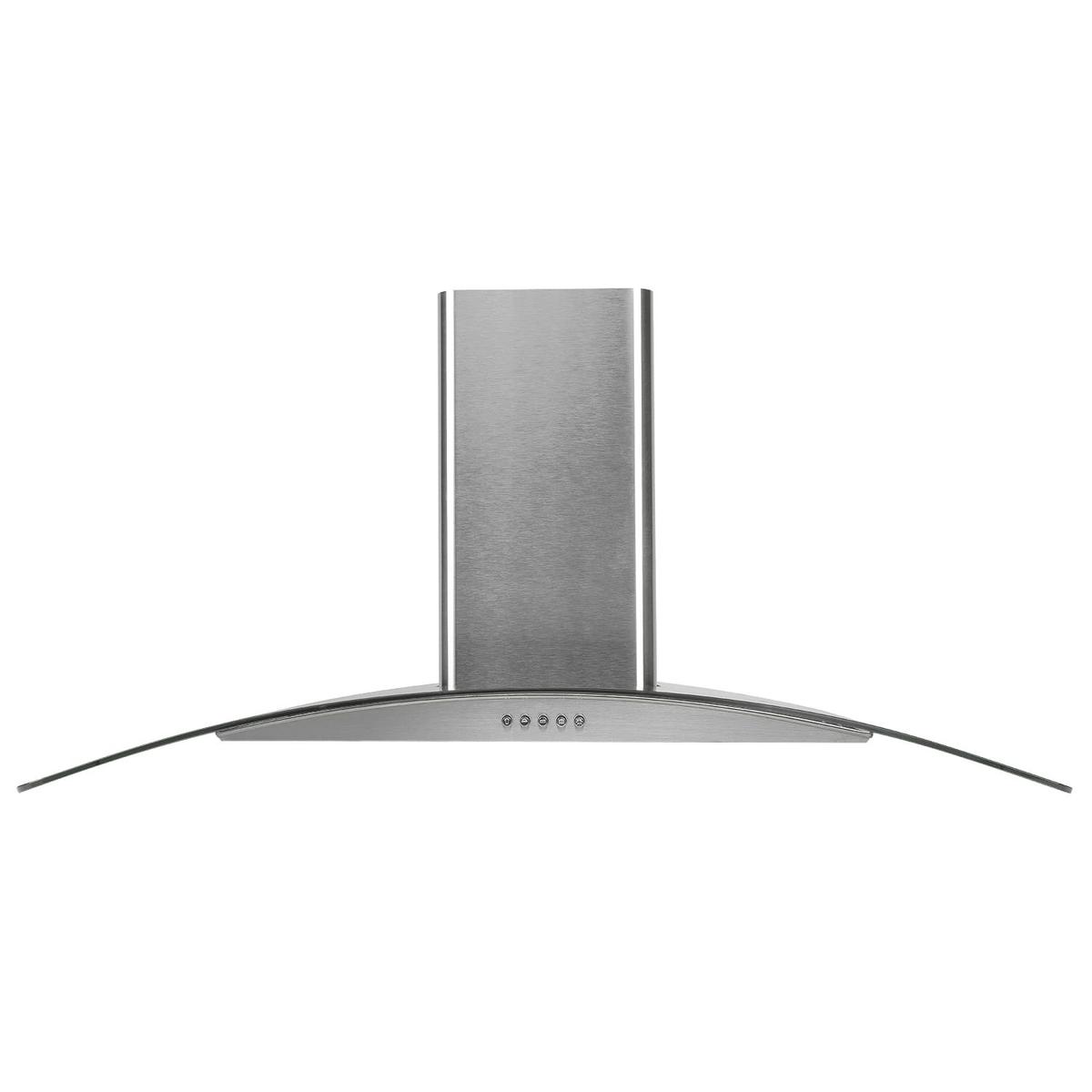 Refurbished electriQ EIQCURV90EN 90cm Curved Glass Chimney Cooker Hood Stainless Steel