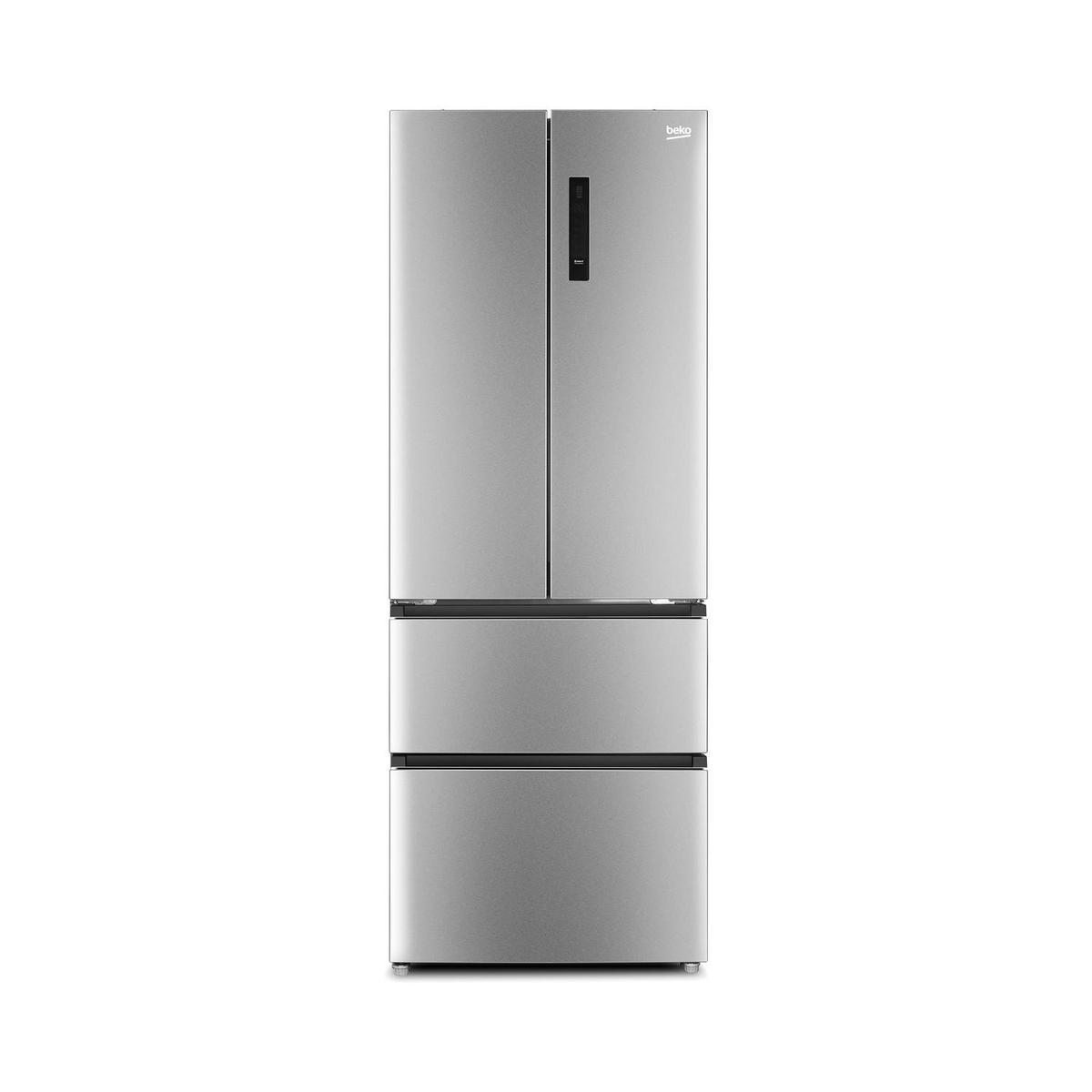 Beko 442 Litre French Style American Fridge Freezer - Brushed Steel