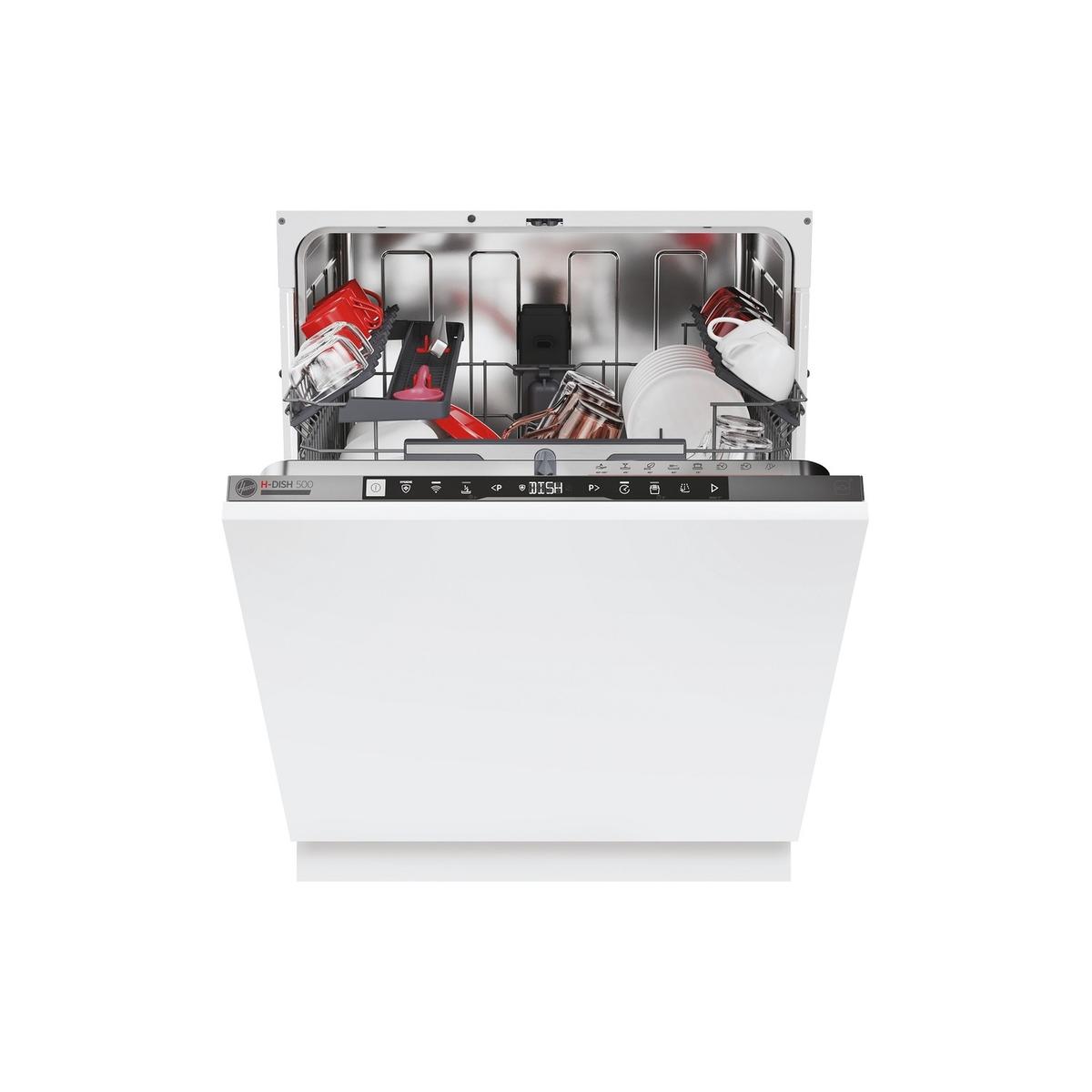 Hoover H-DISH 500 Integrated Dishwasher - Smart Wi-Fi C-Rated Silver control panel