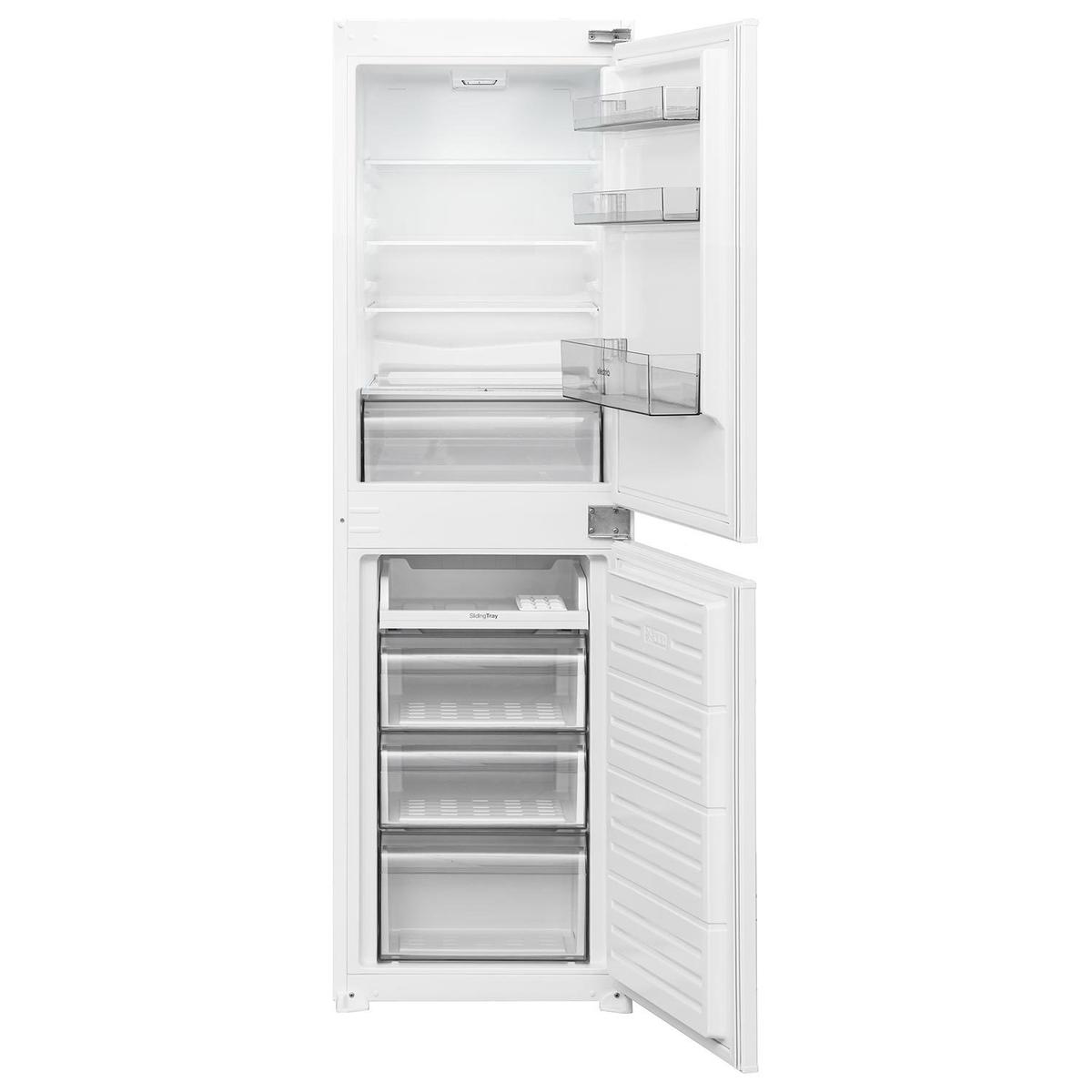 GRADE A2 - electriQ 235 Litre 177cm 50/50 Integrated Fridge Freezer - White with Sliding Door Hinge