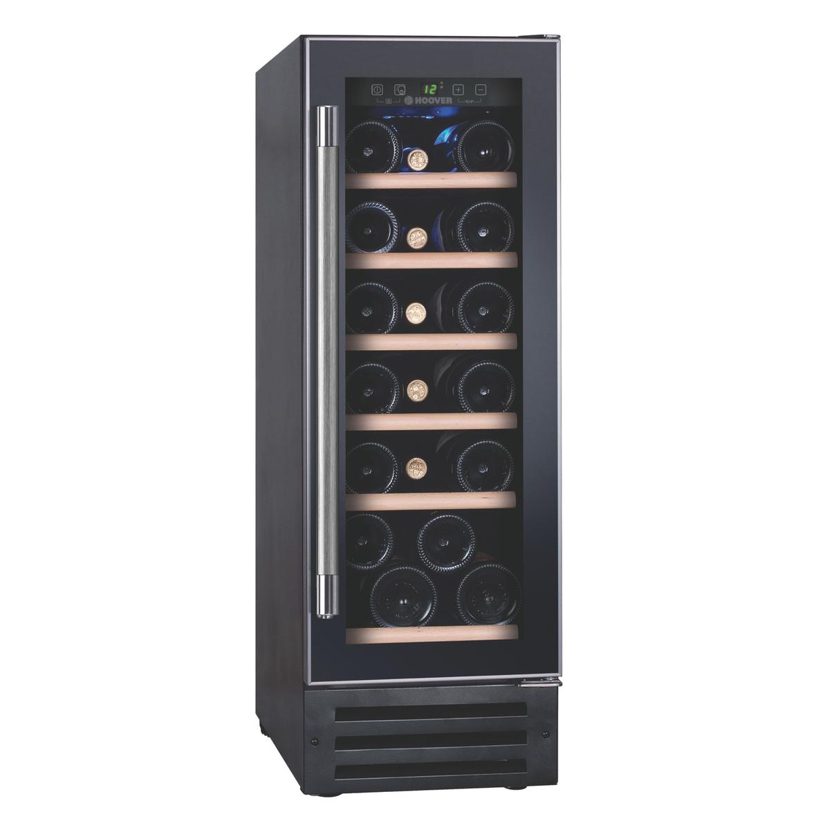 Refurbished Hoover 19 Bottle Capacity Single Zone 30cm Wine Cooler - Black