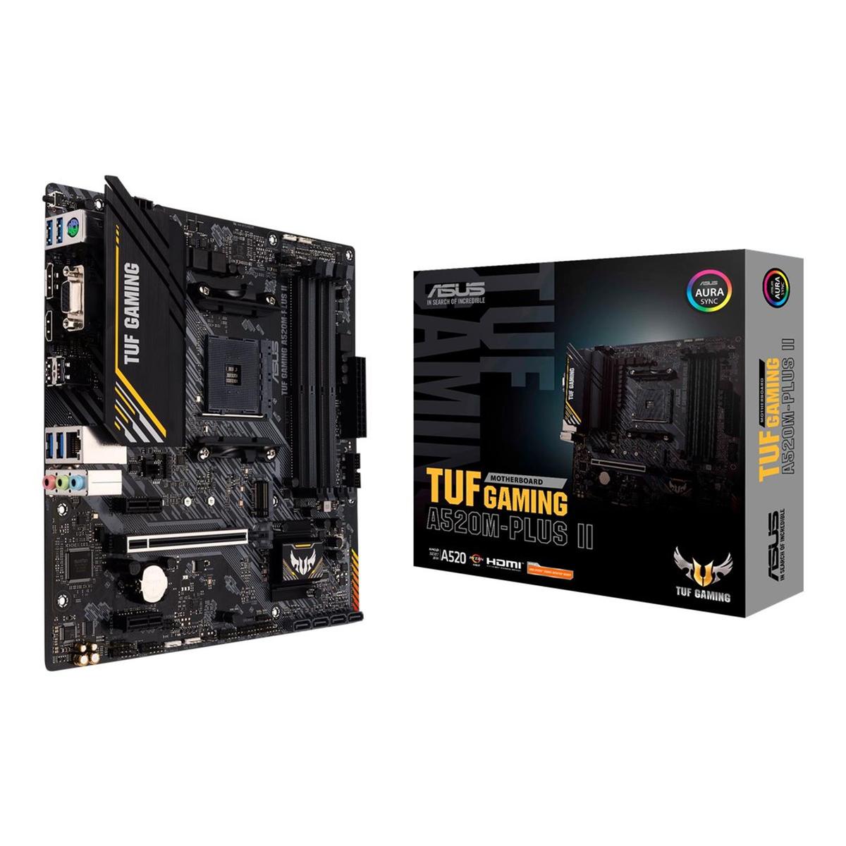 ASUS TUF GAMING A520M-PLUS II AMD A520 AM4 DDR4 Micro ATX Motherboard