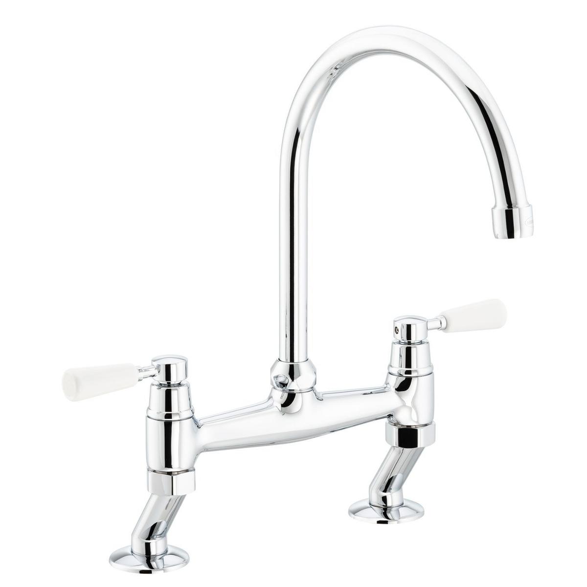 Abode Traditional Bridge Mixer Tap - Chrome