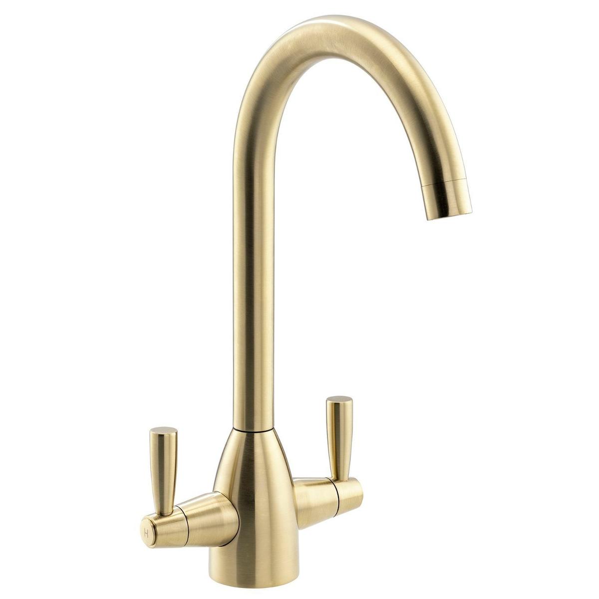 Abode Zermat Dual Lever Mixer Tap - Brushed Brass