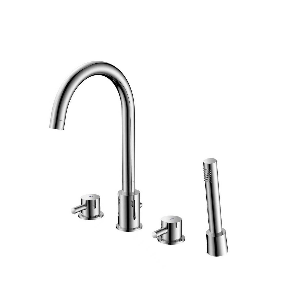 Chrome 4 Hole Bath Shower Mixer Tap - Arissa