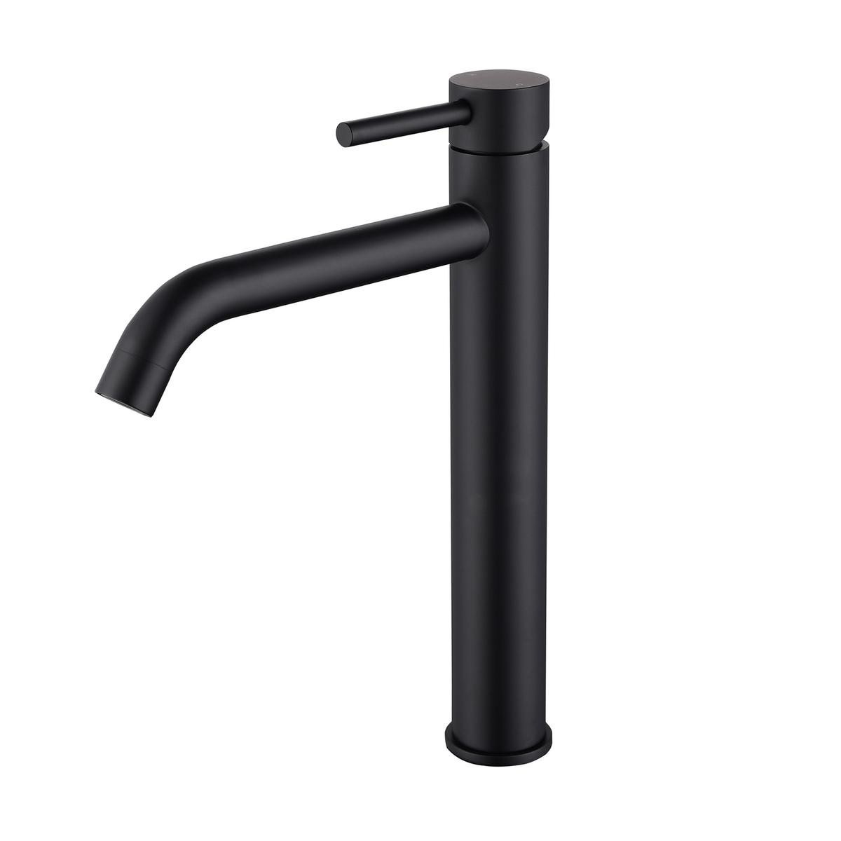 ONLY OPENED - Black Tall Single Lever Mono Basin Mixer Tap - Arissa