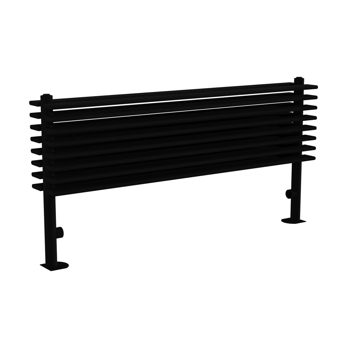 Black Horizontal Floor Standing Radiator 500 x 1000mm - Azuma