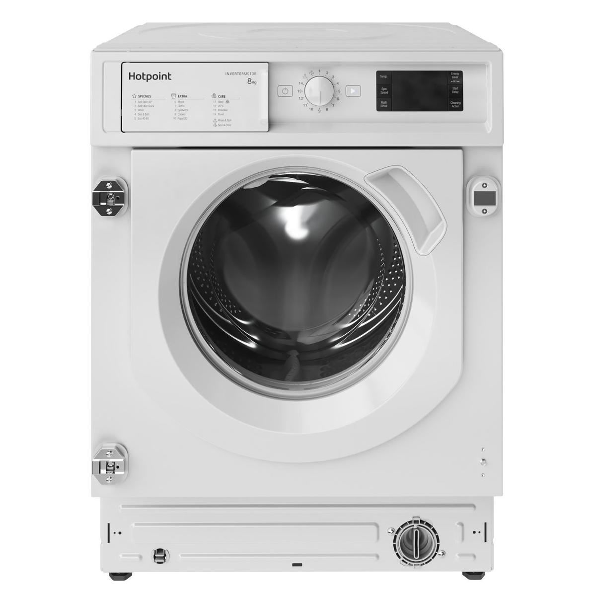 Hotpoint Anti-stain 8kg 1400rpm Integrated Washing Machine - White