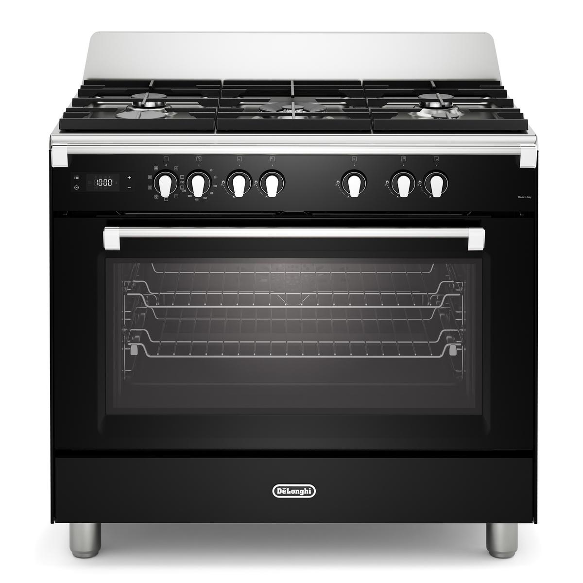 De Longhi 90cm Dual Fuel Range Cooker - Black