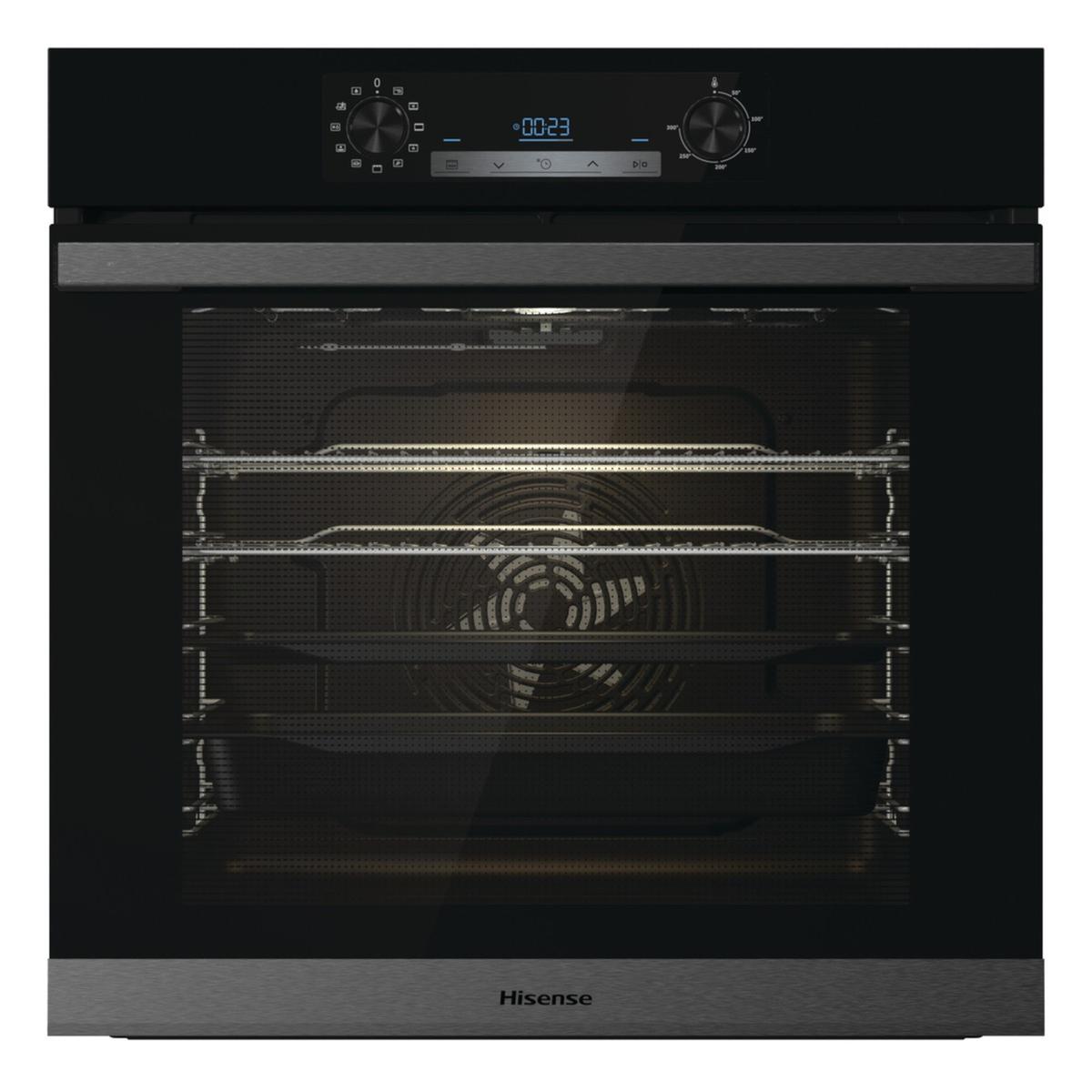 Refurbished 77L Electric Built-in Electric Single Oven With Pyrolytic Cleaning - Black