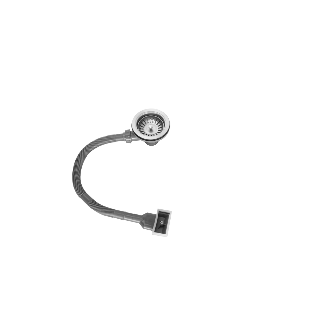 Chrome Kitchen Sink Strainer Waste with square overflow  - Enza