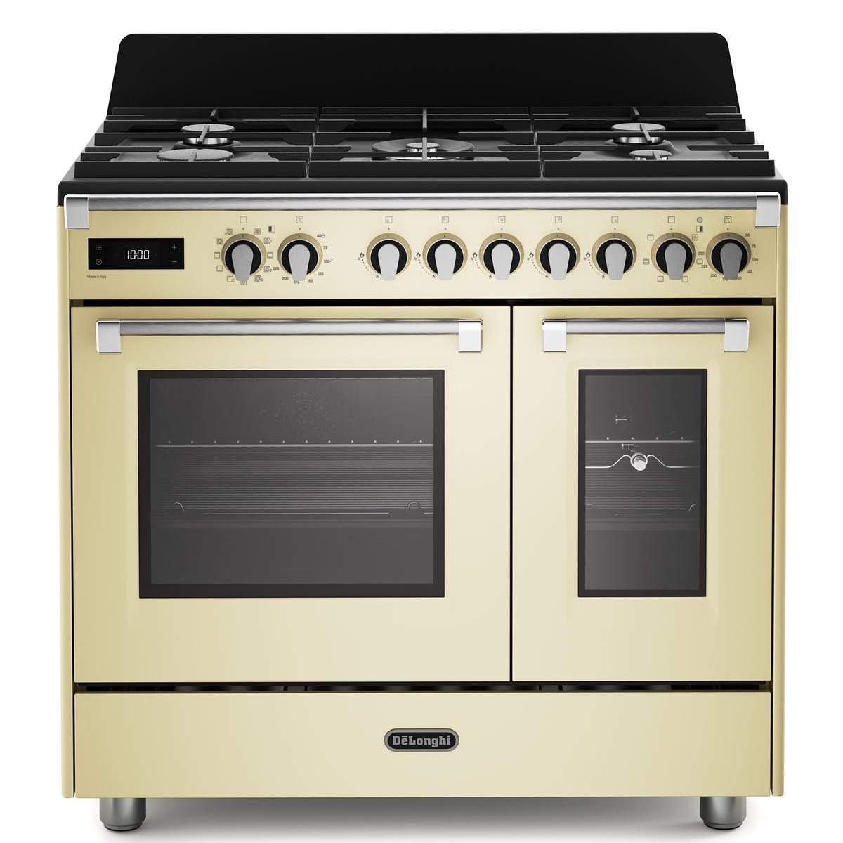 De Longhi 90cm Dual Fuel Range Cooker - Cream