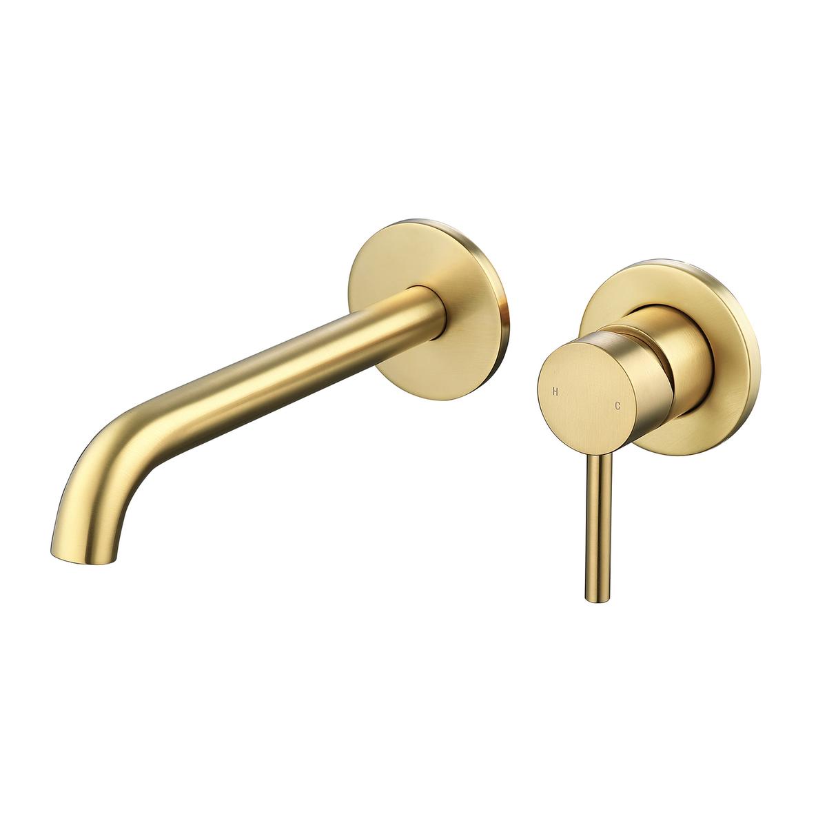 ONLY OPENED - Brushed Brass Wall Mounted Bath Mixer Tap - Arissa