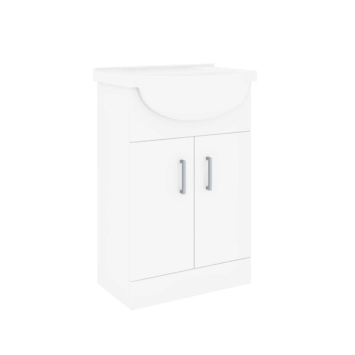 560mm White Freestanding Vanity Unit with Basin - Classic