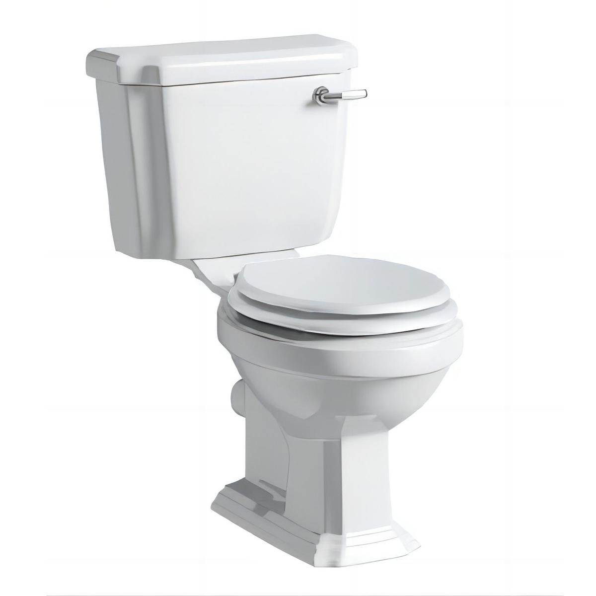 Traditional Close Coupled Toilet with Wooden Soft Close Seat & Chrome Fittings - Park Royal