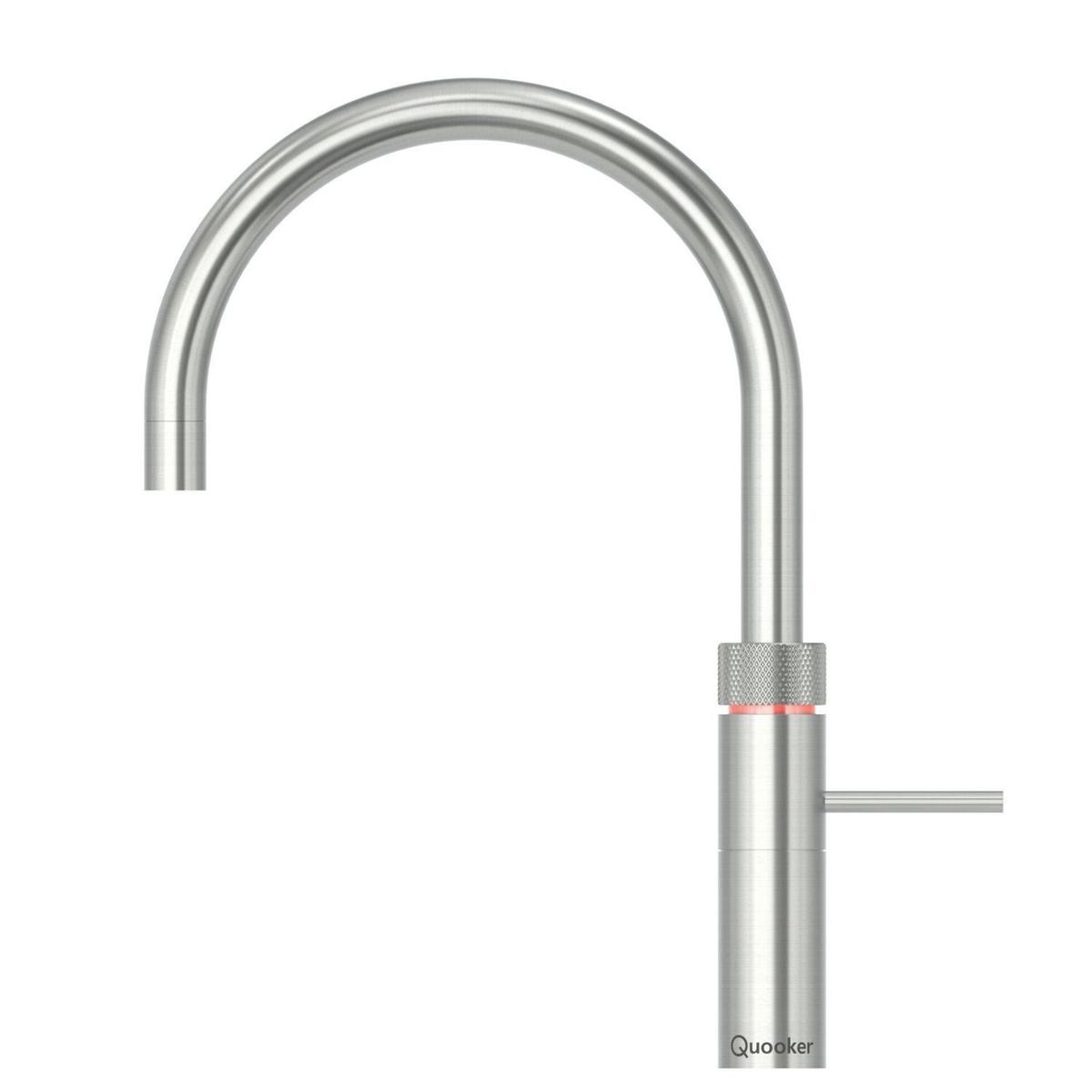 Quooker FNRSST Fusion Instant Boiling Water Tap Round Stainless Steel + Pro3 3L Boiling Water Tank
