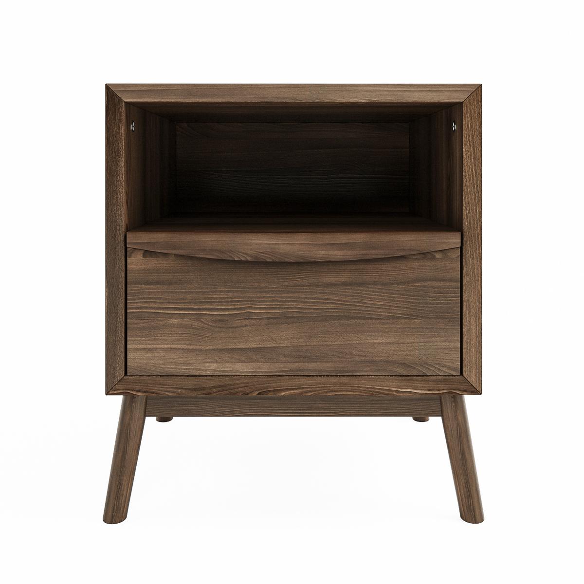 Walnut Pair of Bedside Tables - Frances