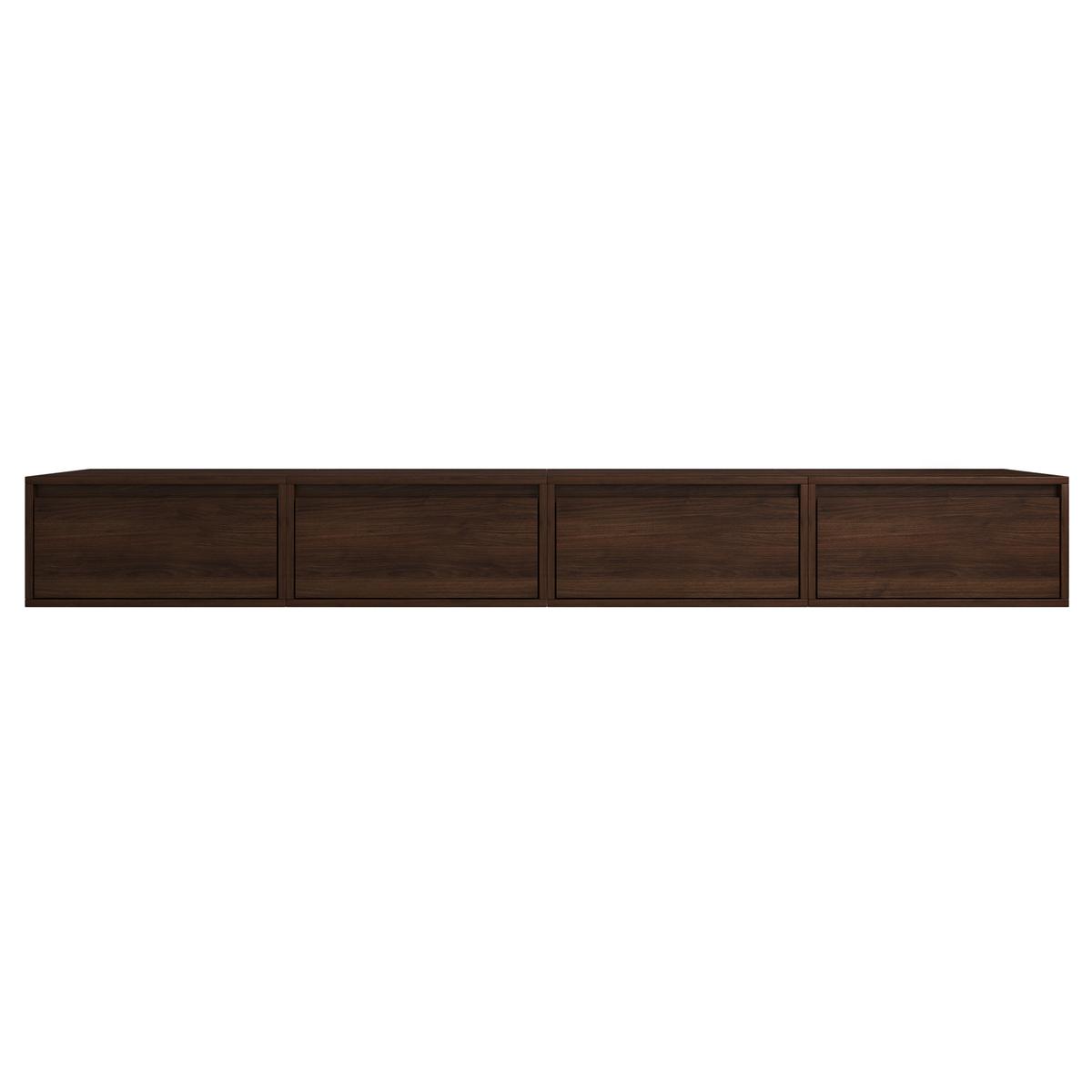 Large Walnut Floating Wall Mounted TV Stand - TV's up to 85" - Hiro