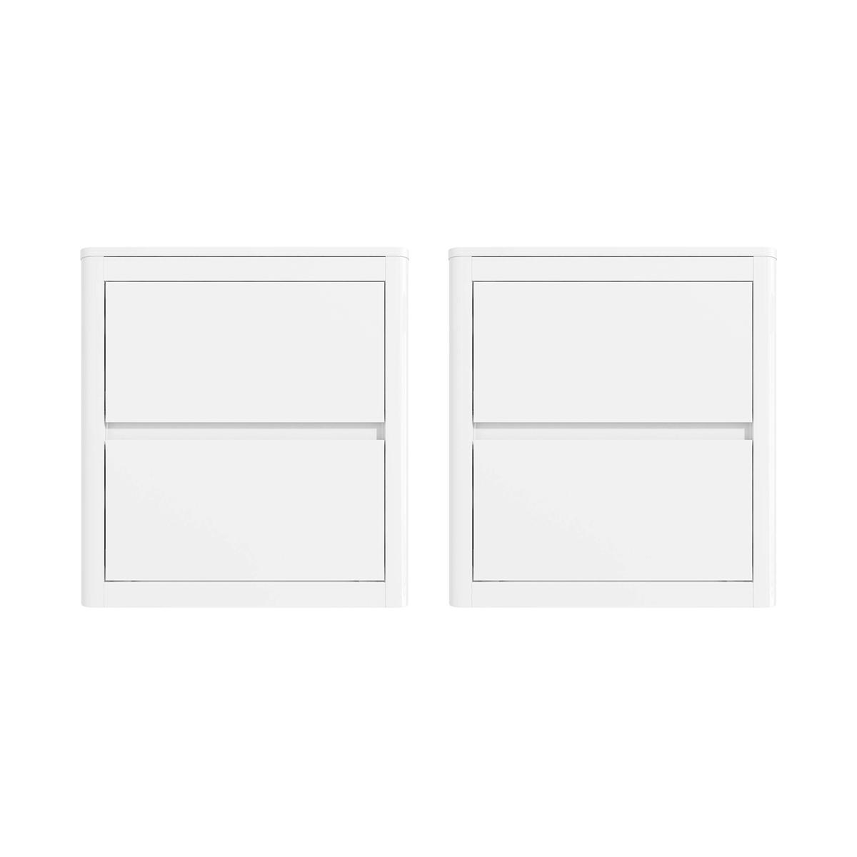 White Pair of Bedside Tables - Lexi