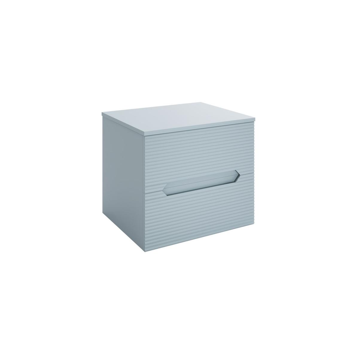 600mm Green Fluted Wall Hung Countertop Vanity Unit with Basin - Melbourne