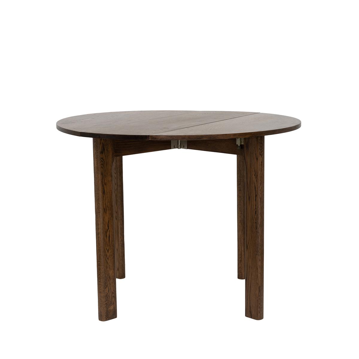 Small Round Walnut Drop Leaf Extendable Dining Table - Seats 2 - 4 - Nell