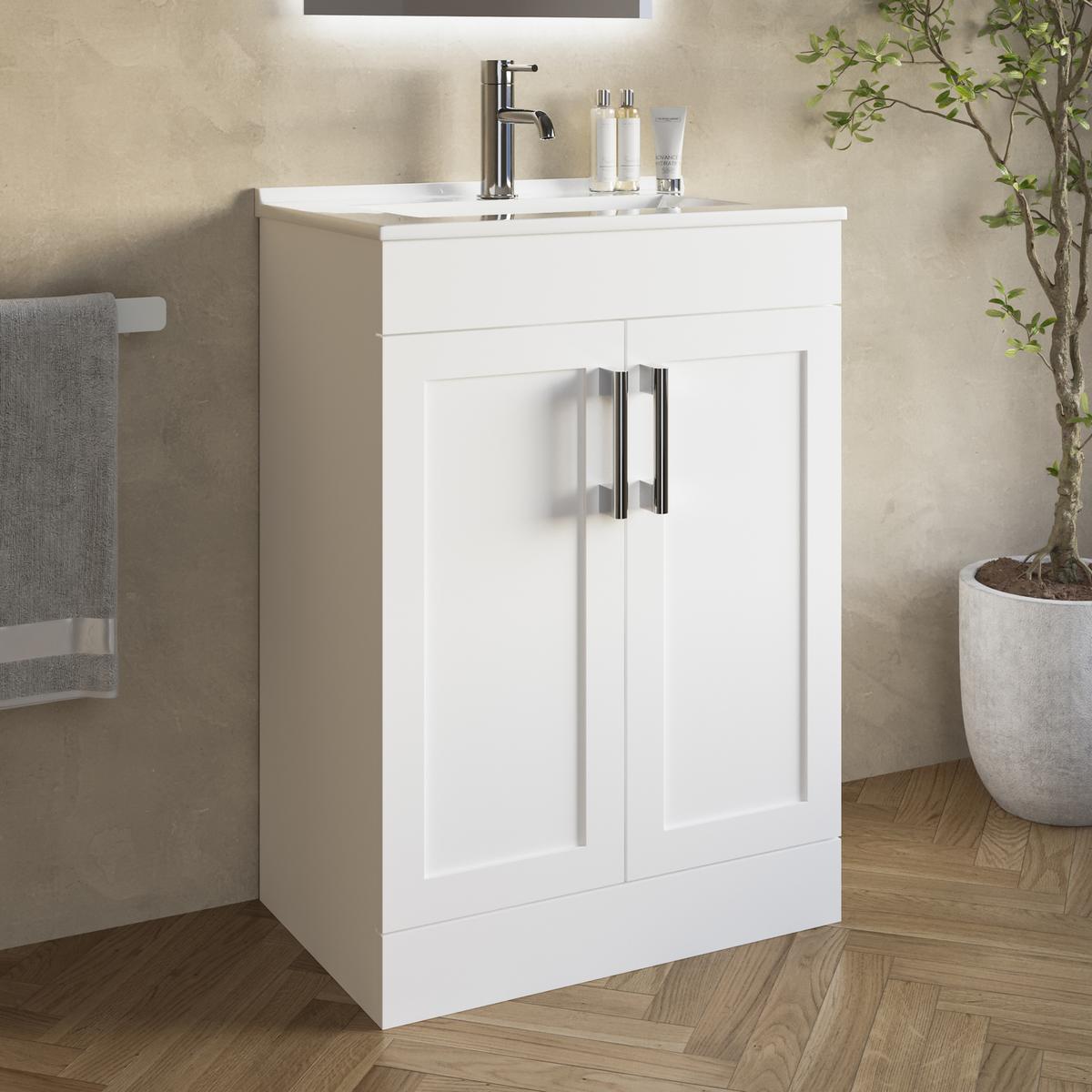 600mm Paintable Freestanding Vanity Unit with Basin - Orlando