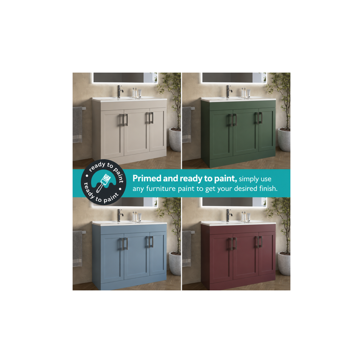 800mm Paintable Freestanding Vanity Unit with Basin - Orlando
