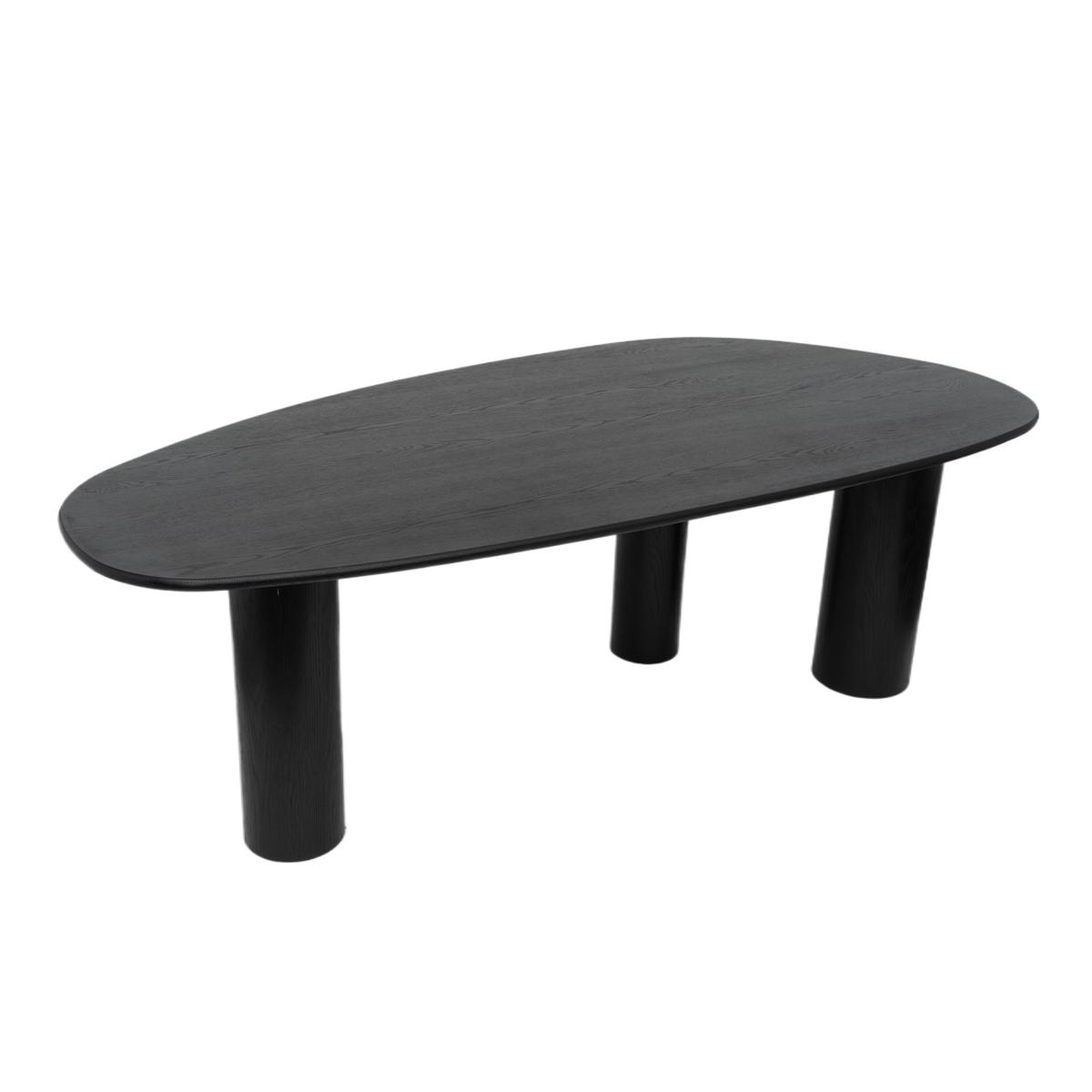 Large Black Oak Pebble Dining Table  - Seats 4 - 6 - Oscar