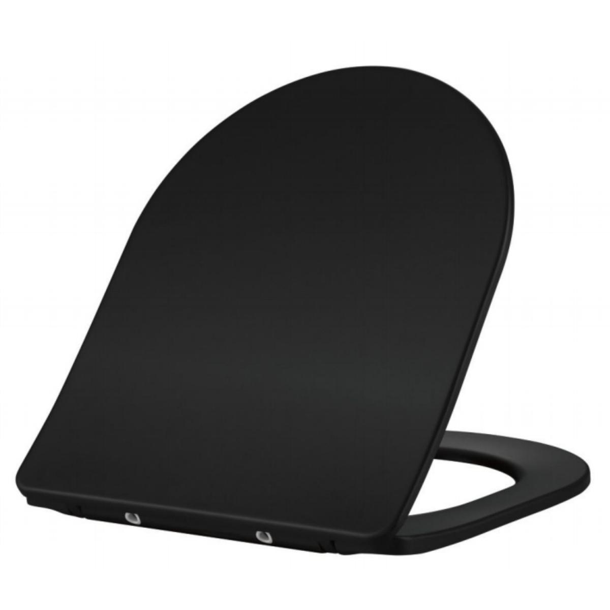 Matt Black Comfort Height Close Coupled SEAT - Roma