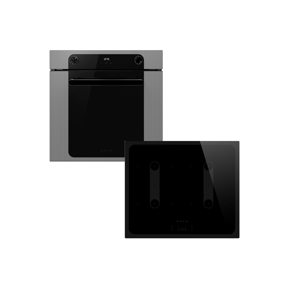 Smeg SF6200TSI Musa Electric Single Oven - Silver & SI2B22641D 60cm 4 Zone Induction Hob - Black
