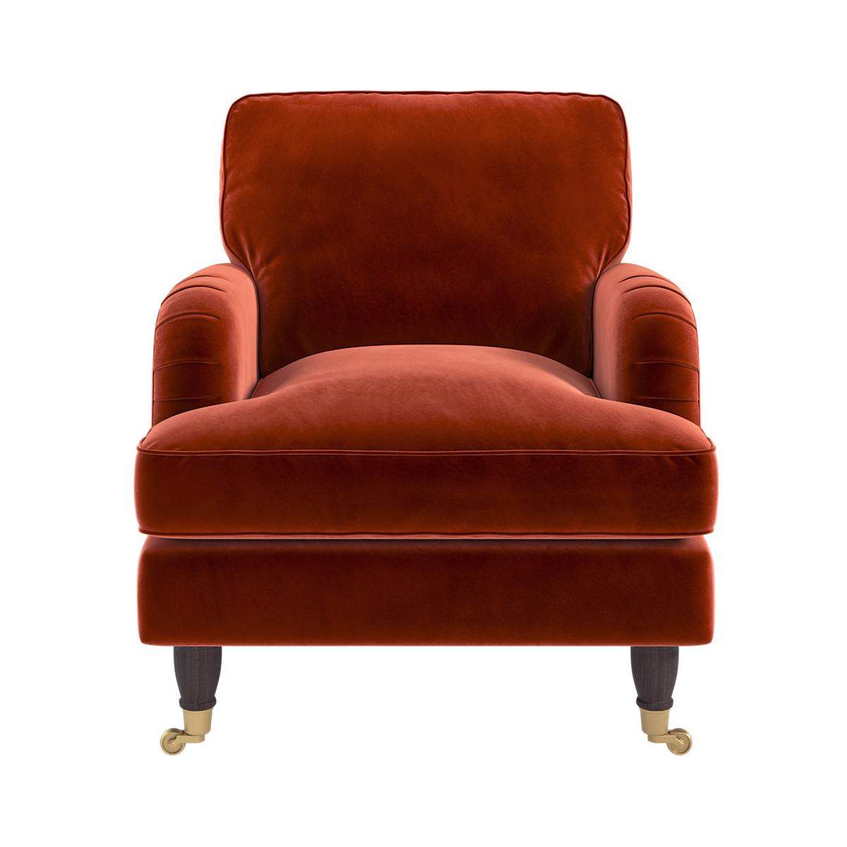 ONLY OPENED - Payton Orange Velvet Armchair