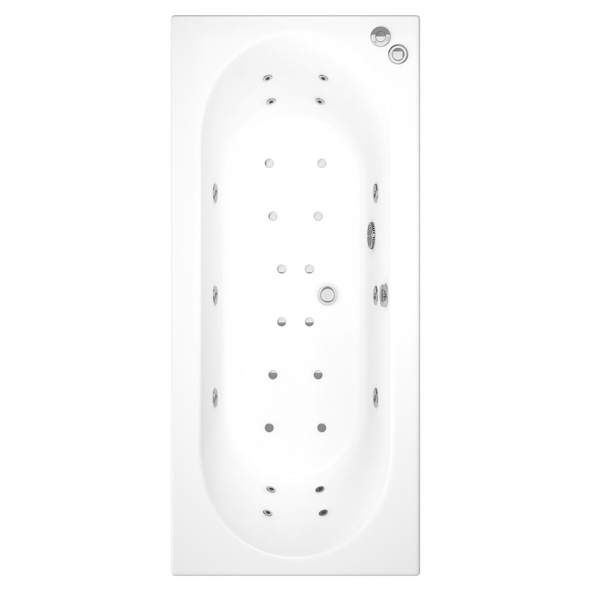 Double Ended Whirlpool Spa Bath with 14 Whirlpool & 12 Airspa Jets 1700 x 750mm - Burford