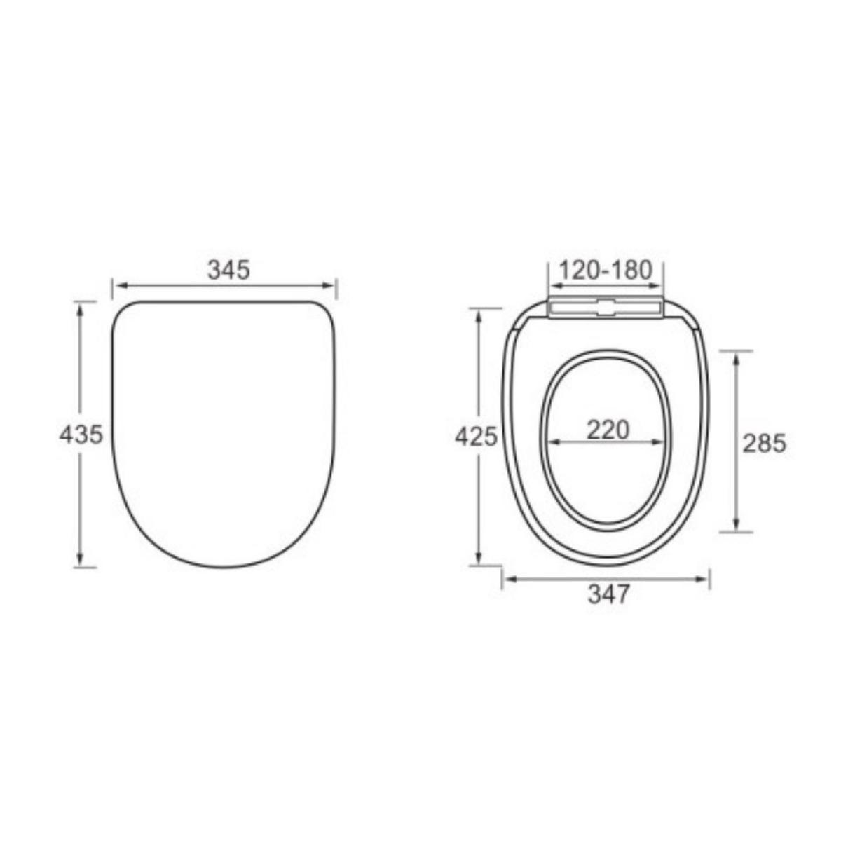 ALMOST PERFERCT - White Square Soft Close Toilet Seat with Quick Release - Seren