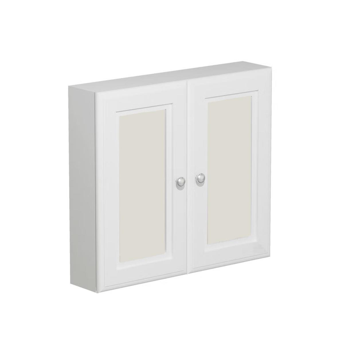Double Door White Bathroom Mirror Cabinet  667 x 600mm - Westbury