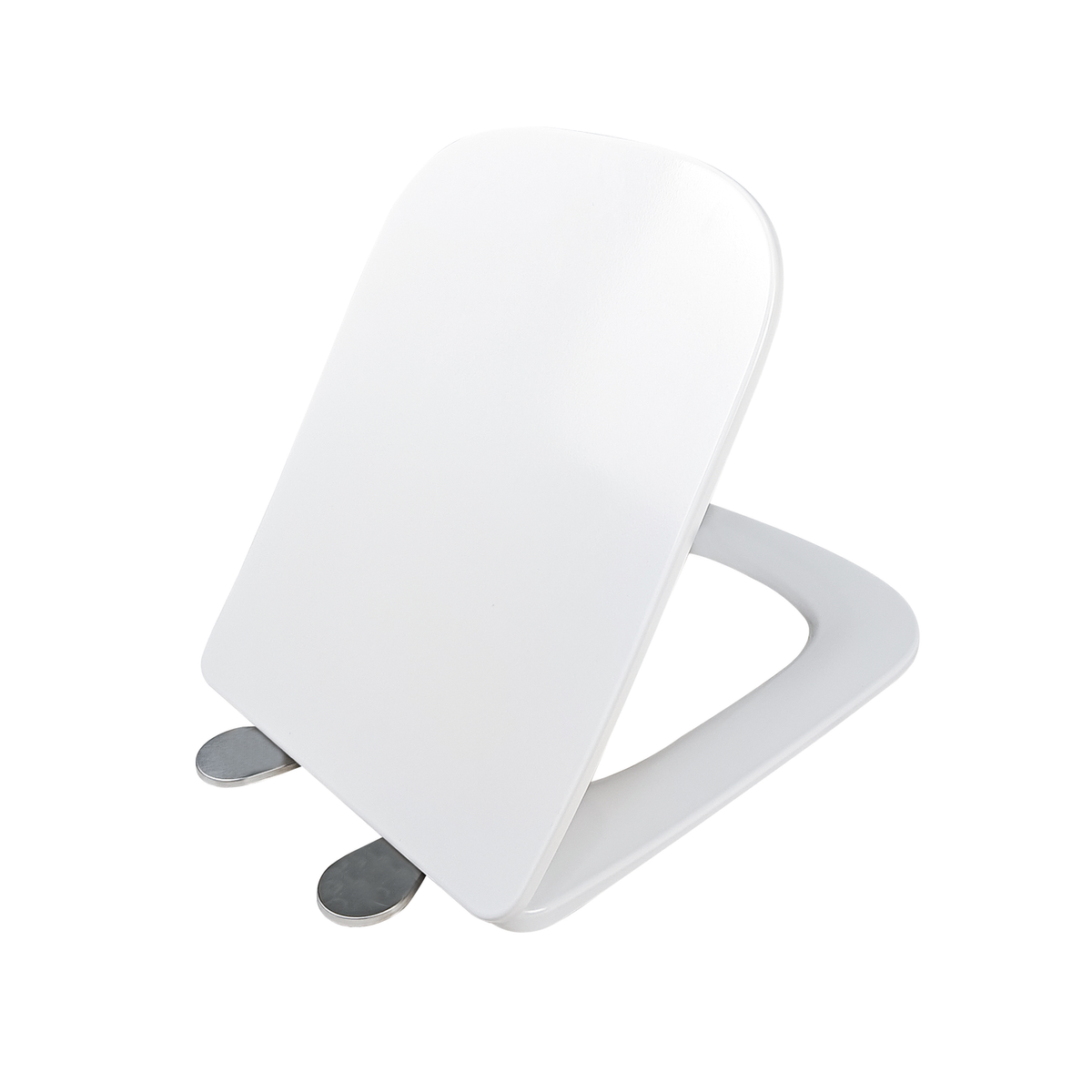 White Square Soft Close Toilet Seat with Quick Release - Boston