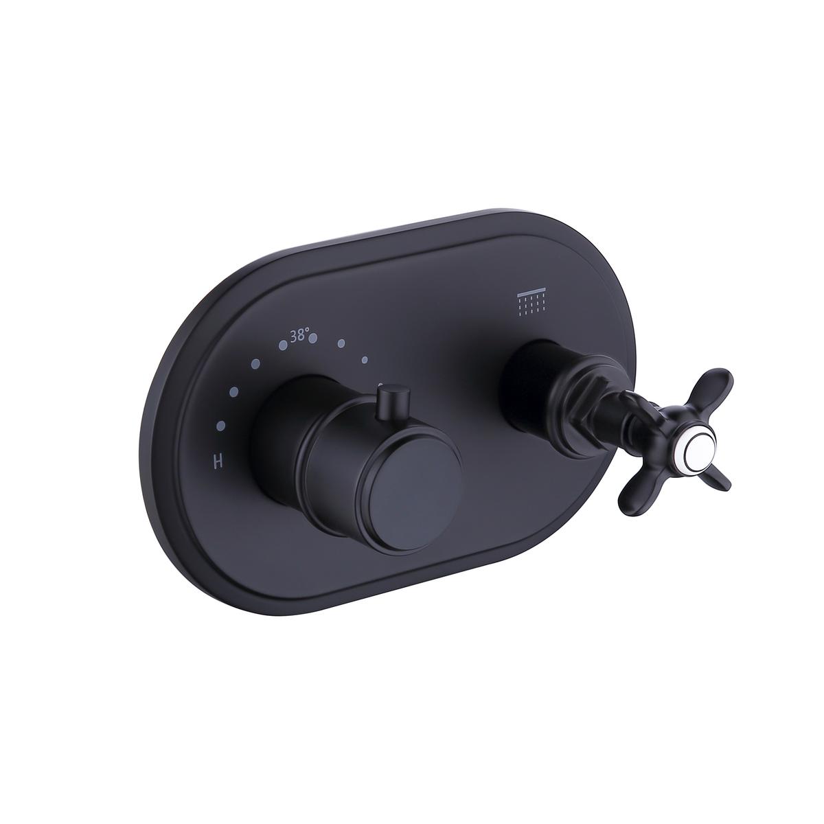 ONLY OPENED - Black Concealed Thermostatic Shower Valve 1 Outlet - Camden