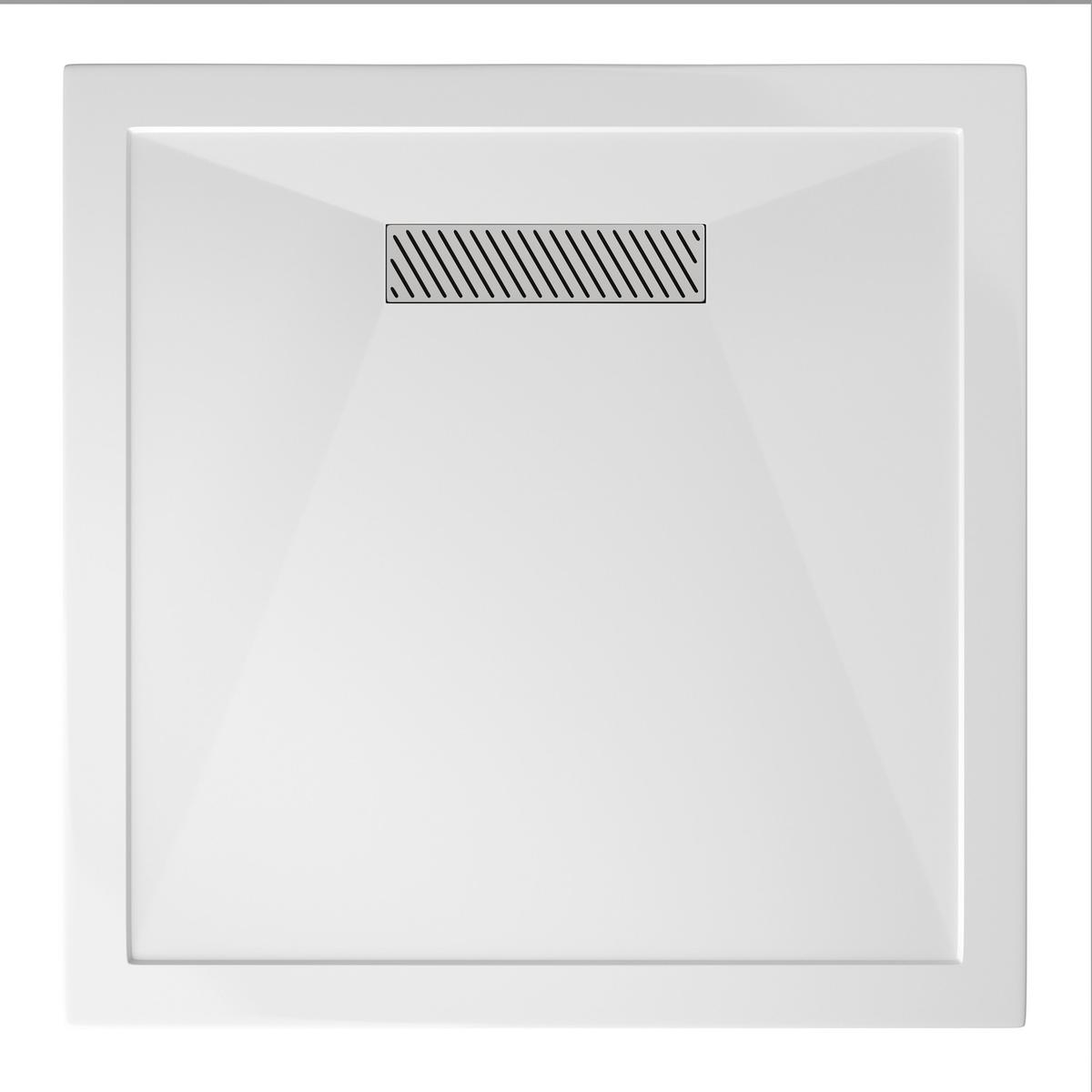 900x900mm Square 25mm Slimline White Stone Resin Shower Tray – Cascade