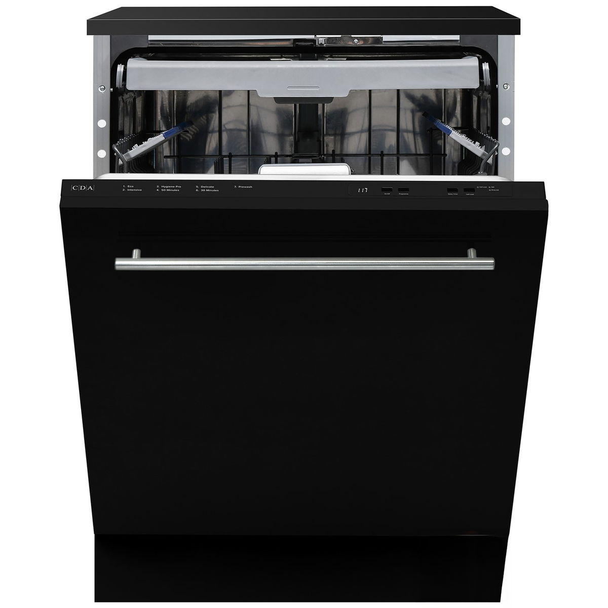 CDA Integrated Dishwasher - AquaZone technology, Black control panel