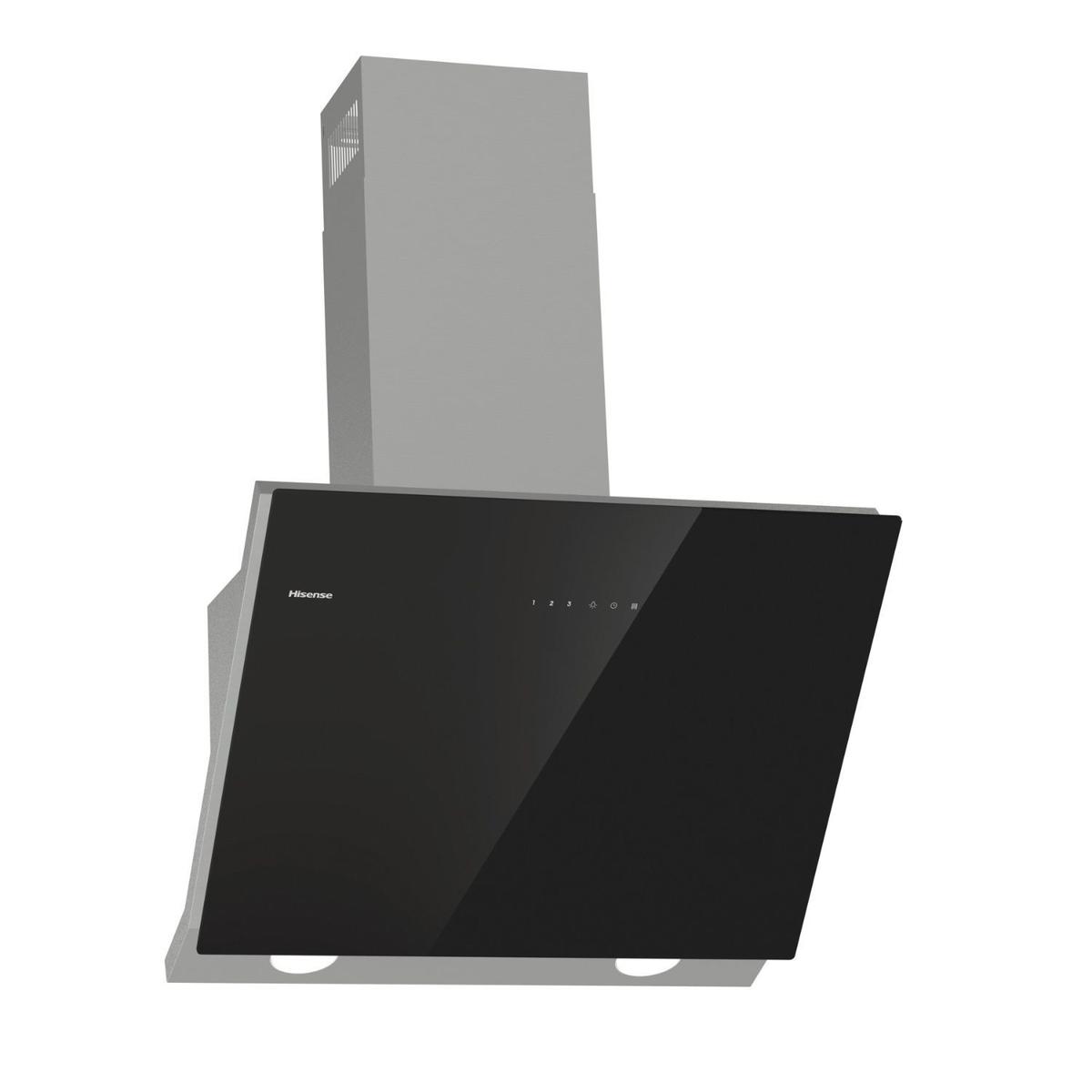 Hisense 60cm Angled Cooker Hood - Black