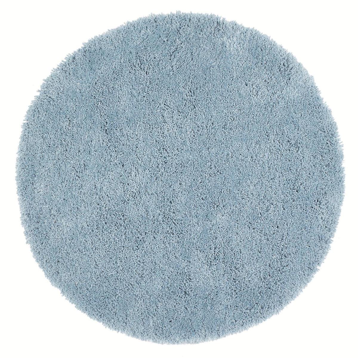 Round Shaggy Duck Egg Blue Rug - 133 x 133 cm - Chicago - Origins