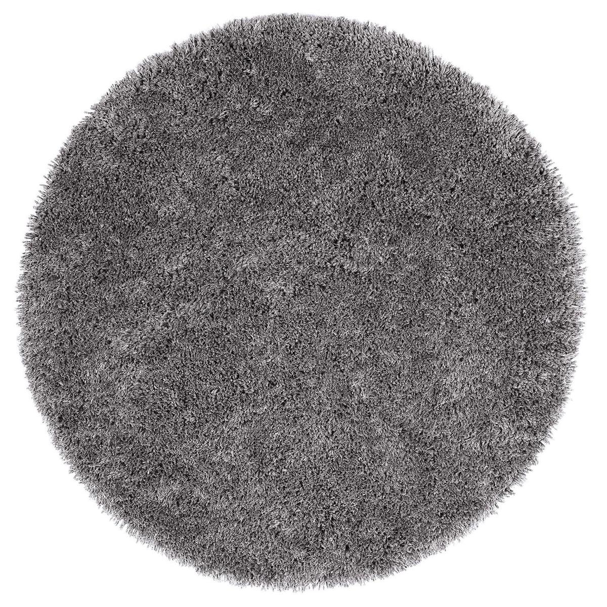Round Shaggy Grey Rug - 133 x 133 cm - Chicago - Origins