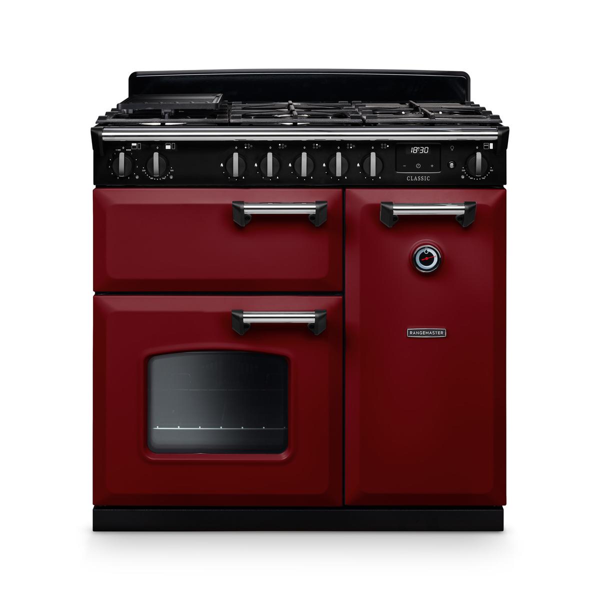 Rangemaster Classic 90cm Dual Fuel Range Cooker - Bordeaux