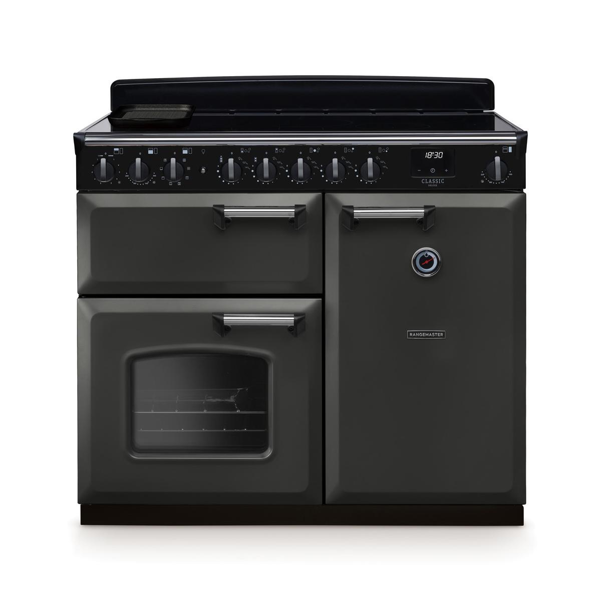 Rangemaster Classic Deluxe 100cm Induction Range Cooker - Slate & Chrome