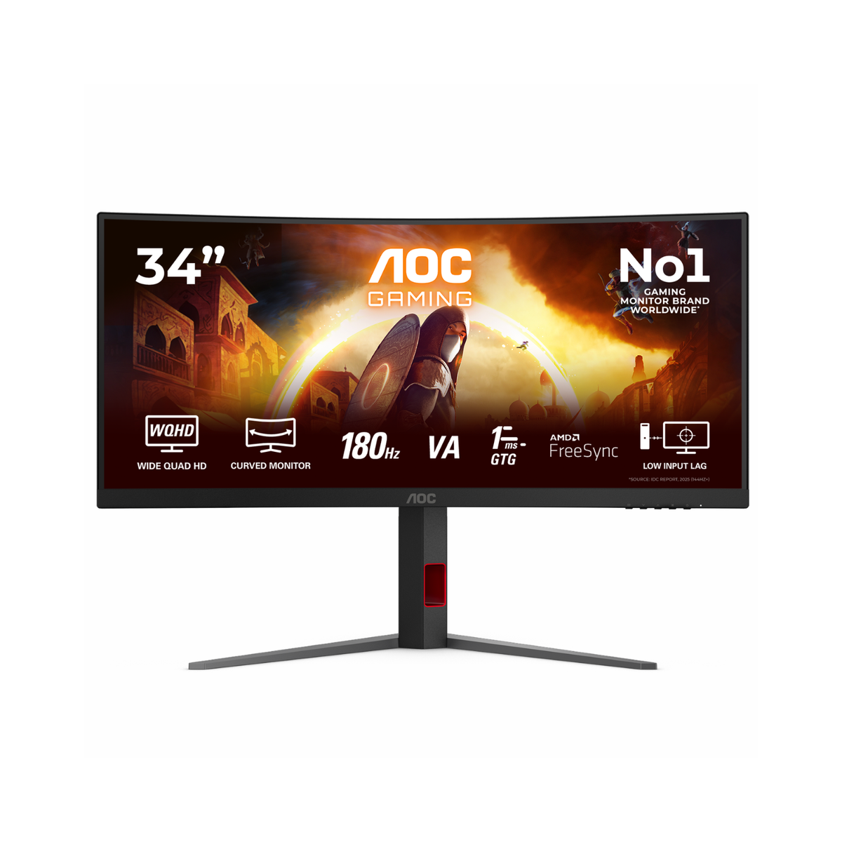 AOC CU34G4P 34" Fast VA WQHD 180Hz 1ms Curved Gaming Monitor