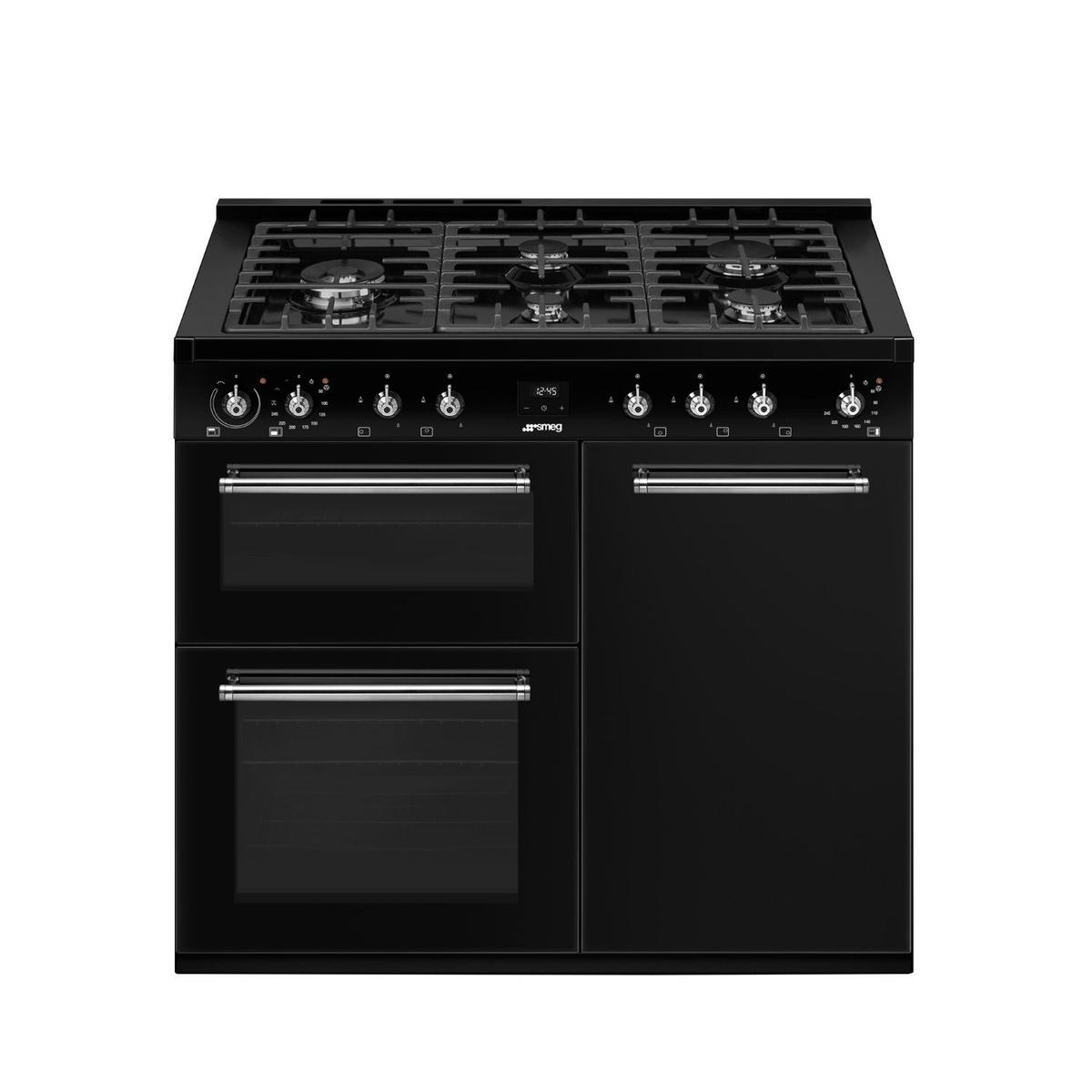 Smeg Concert 100cm Dual Fuel Range Cooker - Black