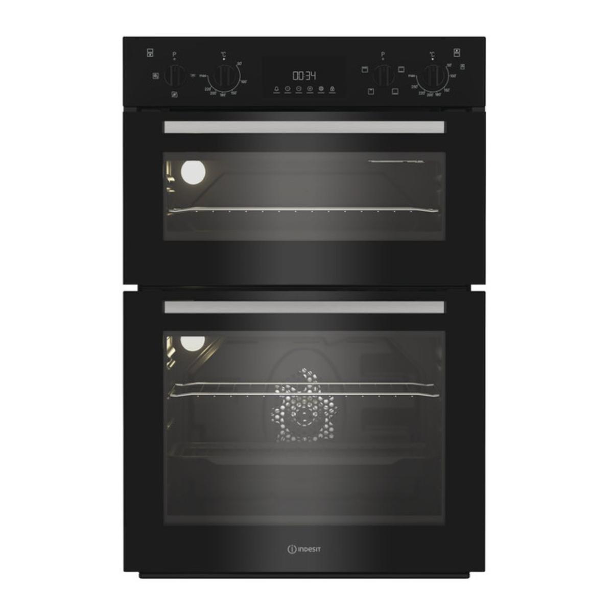 Indesit DII10DB Electric Built In Double Oven - Black