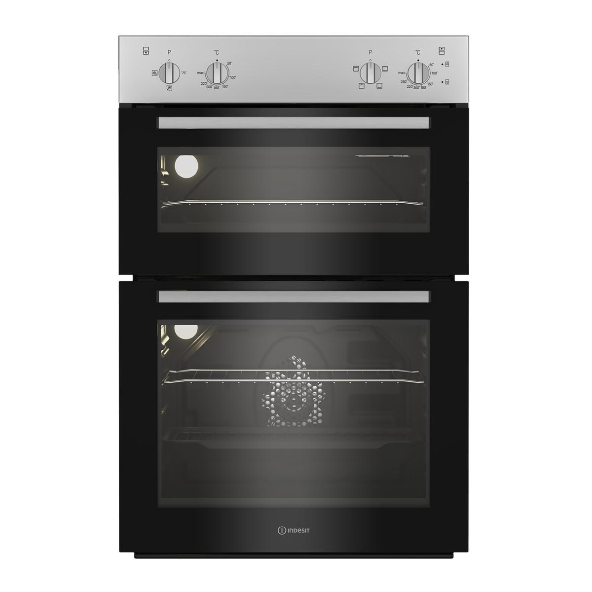 Indesit DII10NS Electric Built In Double Oven - Silver